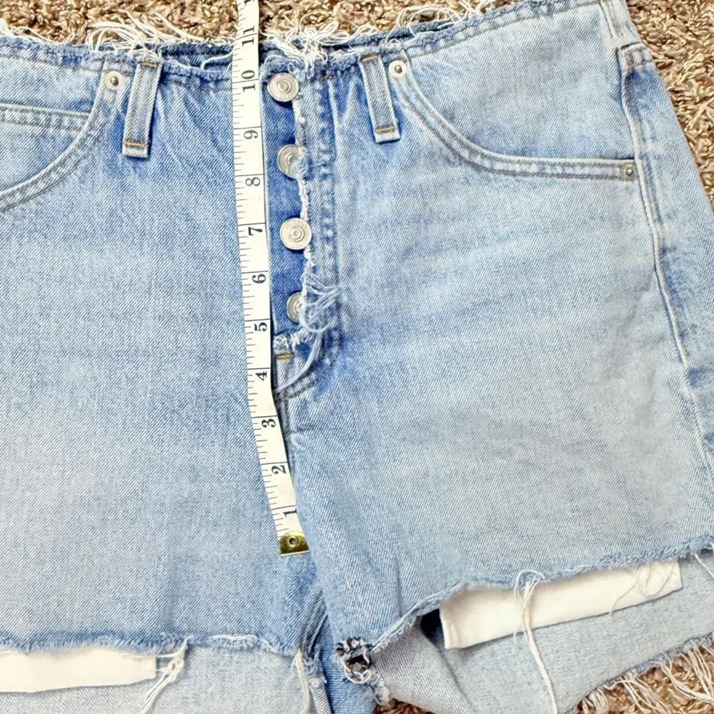 Hudson Distressed Button Fly Designer Shorts